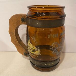 Vintage Stone Mountain Georgia Brown Barrel Mug by Artmark - Made in Taiwan